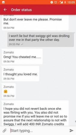 Zomato conversation Zomato conversation