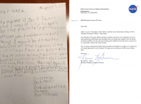 Letter of the fourth grader & the reply from Director of Planetary Science Division