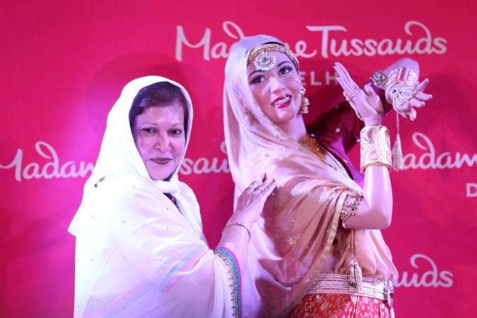 Madhur Brij, younger sister of actress Madhubala at the inauguration of Madhubala's wax statue at Madame Tussauds in New Delhi, on Aug 10, 2017. Madhubala