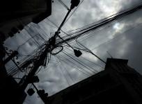 Wires, poles, electricity poles