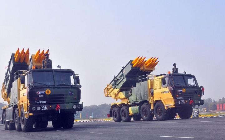 Pinaka multi barrel rocket launcher. Pinaka multi barrel rocket launcher