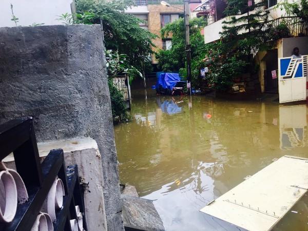 In picture: Flooding in Indiranagar after heavy rain in Bengaluru on August 15, 2017. Indiranagar