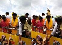 Balakrishna is seen distributing money during Nandyal by-election campaign
