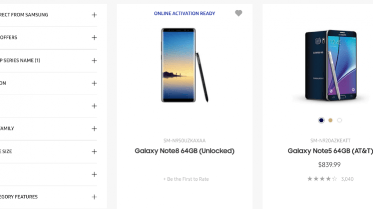 Galaxy Note 8 finally hits Samsung online store ahead of launch Samsung Galaxy Note 8 listing