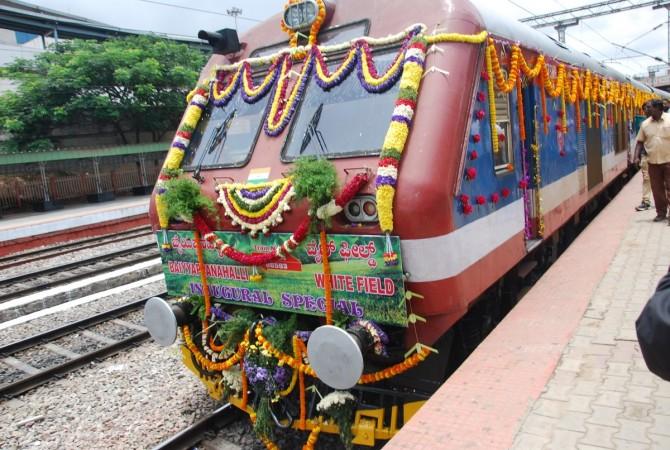 The first train between Byappanahalli and Whitefield was flagged off by Suresh Prabhu on Friday. Bengaluru train