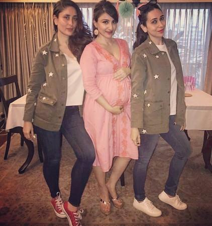 Kareena Kapoor Khan, Karisma Kapoor at Soha Ali Khan's baby shower Kareena Kapoor Khan, Karisma Kapoor at Soha Ali Khan's baby shower