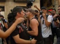 Far-right and counter-protesters clash in Barcelona after march for terror victims