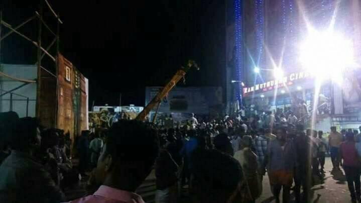 A glimpse of the atmosphere from a theatre, which is screening Ajith's Vivegam in Tamil Nadu. Ajith's Vivegam