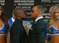 Floyd Mayweather and Conor McGregor face off in final press conference before fight