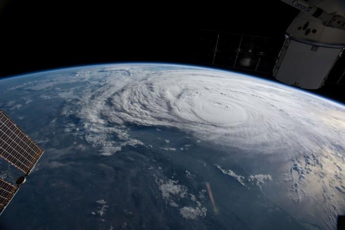 Hurricane Harvey is pictured off the coast of Texas, U.S. from aboard the International Space Station in this August 25, 2017 NASA handout photo. Hurricane Harvey