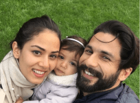 Shahid Kapoor with wife Mira nd daughter Misha Kapoor