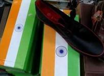 shoe box with Indian flag
