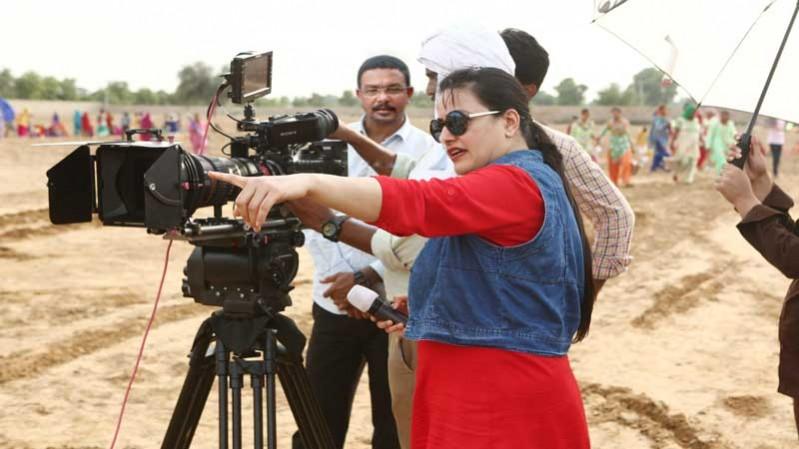 Honeypreet Insan on sets directing a film of Dera chief Gurmeet Ram Ram Singh honeypreet