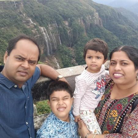 Joydip Bhattacharjee clicking a selfie with his family. Selfie death