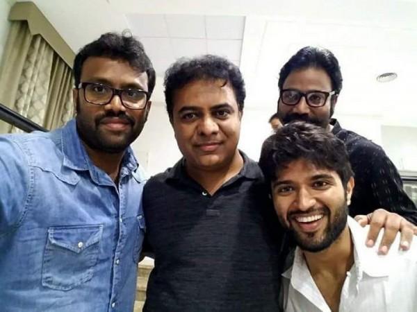 Arjun Reddy team with Telangana IT Minister KT Rama Rao ktr