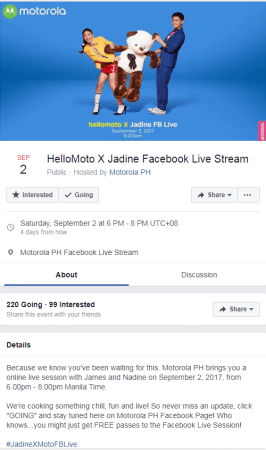 Motorola Facebook Live event