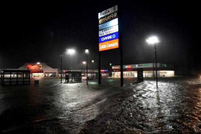A shopping center is overtaken by floodwater after Hurricane Harvey inundated the Texas Gulf coast with rain causing widespread flooding, in Houston, Houston floods