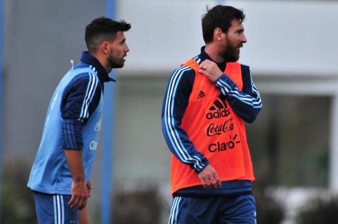 Sergio Aguero. Sergio Aguero, Lionel Messi, Argentina,
