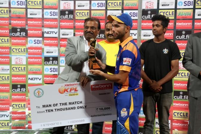 Siddharth was adjudged the Man of the Match in the KPL 2017 opener on Friday KV Siddharth