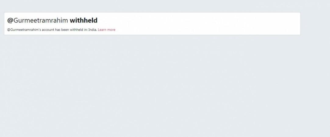 Gurmeet Ram Rahim Singh's Twitter account has been withheld in India Ram Rahim Twitter account