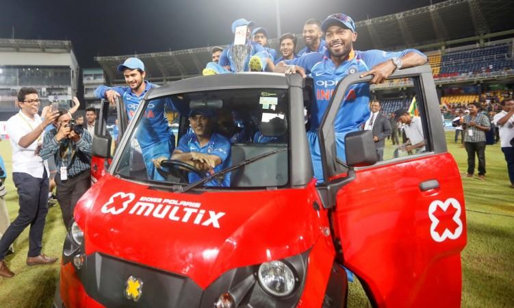Dhoni had no second thoughts about getting behind the wheel on Sunday evening in Colombo MS Dhoni