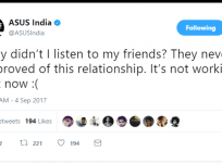 Asus India tweets