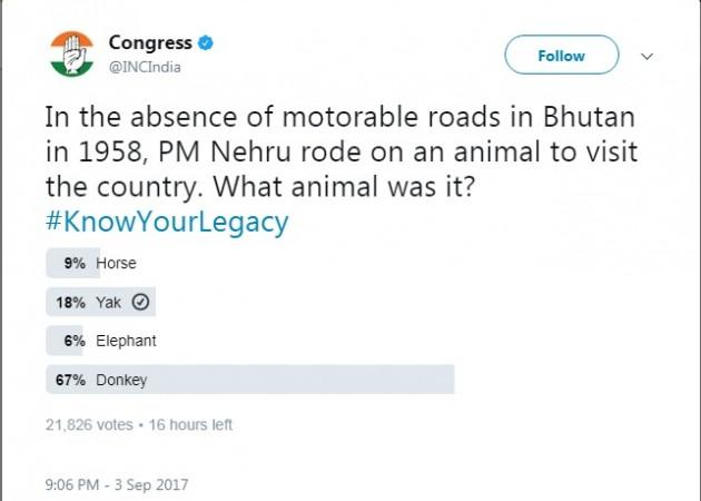 A tweet by INC official Twitter handle Congress tweet