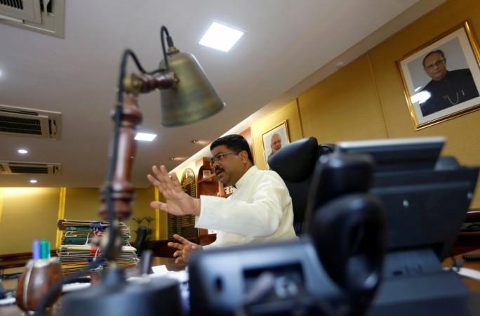 Oil Minister Dharmendra Pradhan speaks during an interview with Reuters in New Delhi on May 5, 2016. REUTERS/Adnan Abidi Dharmendra Pradhan