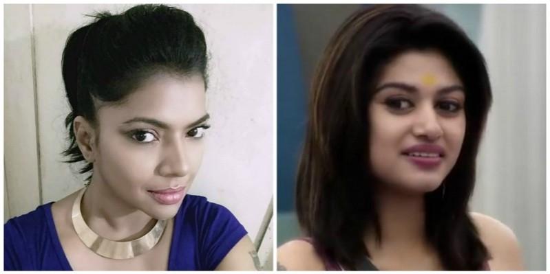 Oviya and Kaajal. Oviya and Kaajal