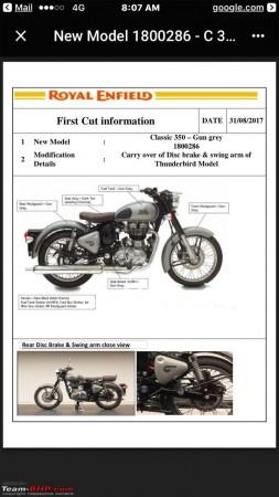 New Royal Enfield Classic 350's leaked document New Royal Enfield Classic 350