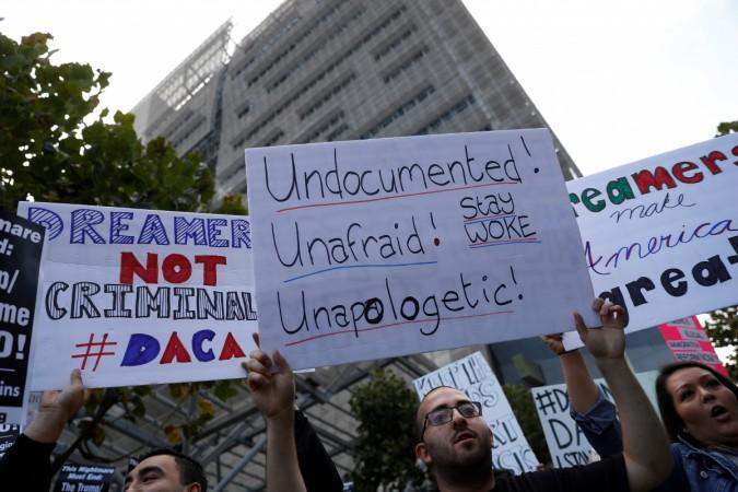 Demonstrators rally against the rescindment of DACA (program outside the San Francisco Federal Building DACA