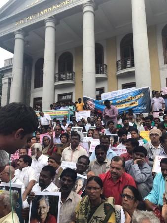 People protesting against the murder of journalist Gauri Lankesh at the Town Hall in Bengaluru Gauri Lankesh murder