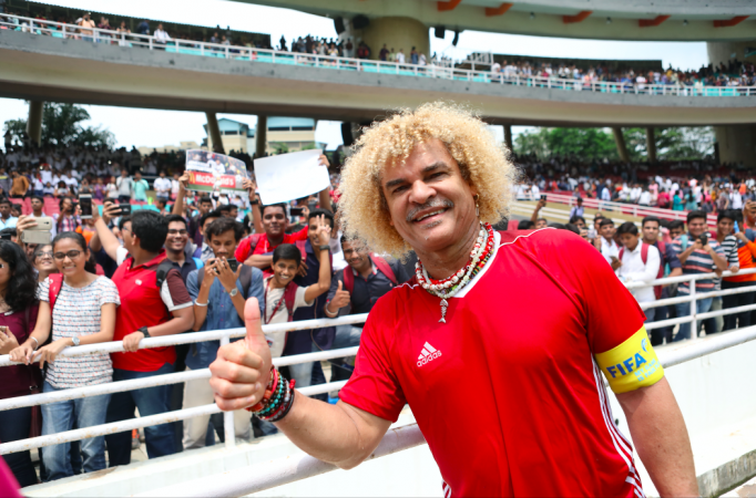 Football legend Carlos Valderrama indian football