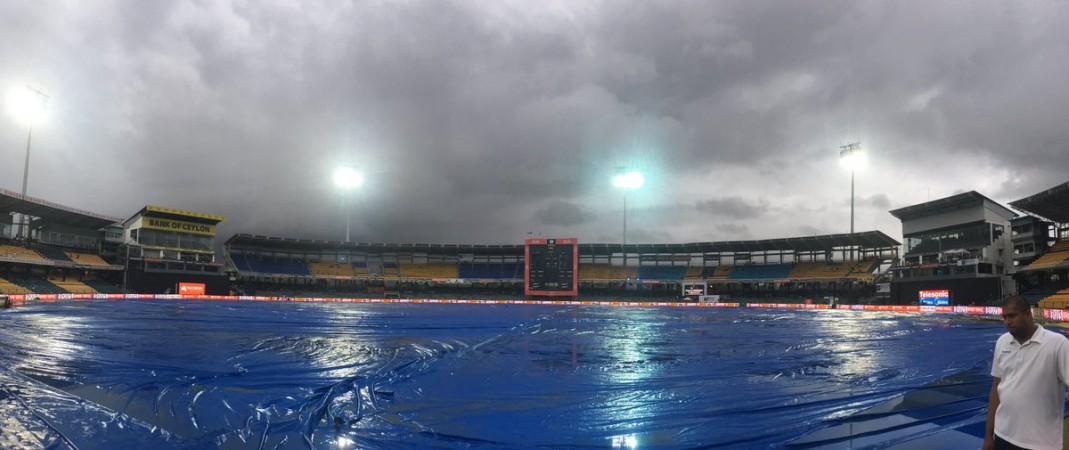 R Premadasa Stadium ground is covered ahead of India-Sri Lanka T20I. India Vs Sri Lanka T20I