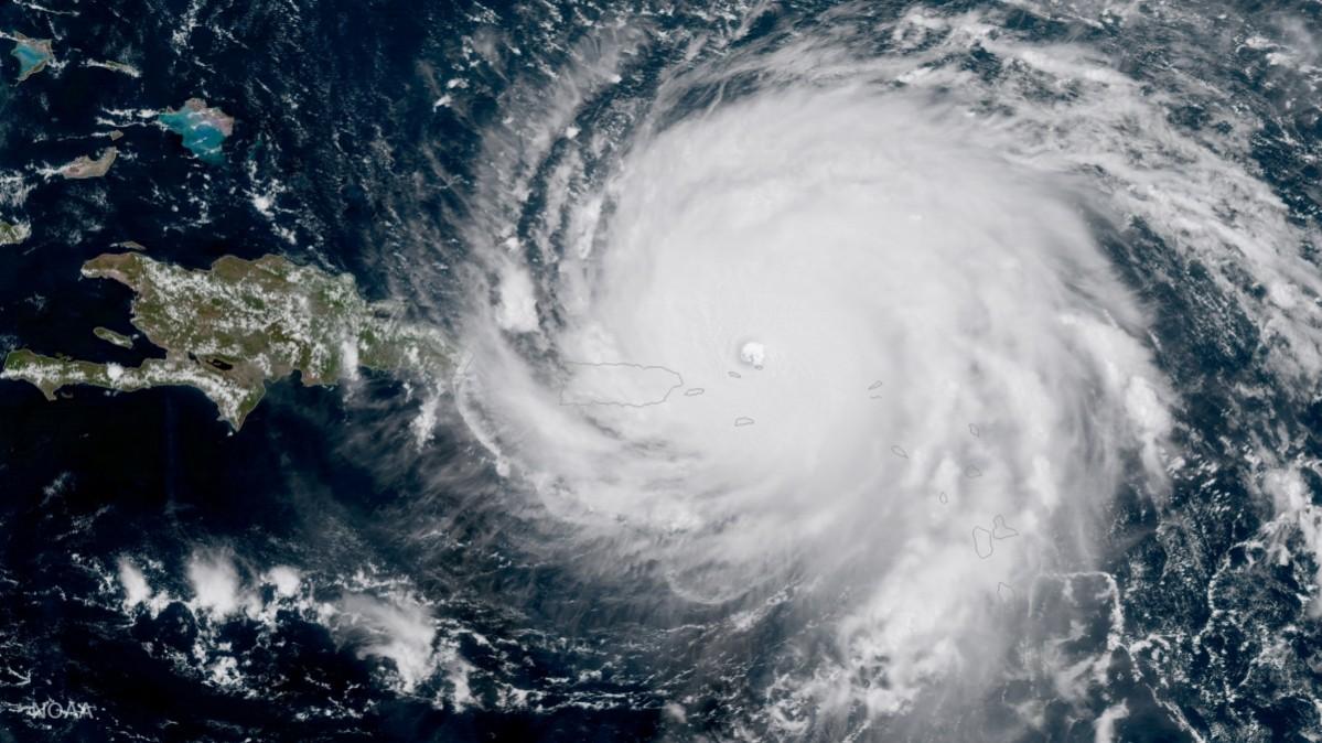 Hurricane Irma, a record Category 5 storm, is seen approaching Puerto Rico Hurricane Irma