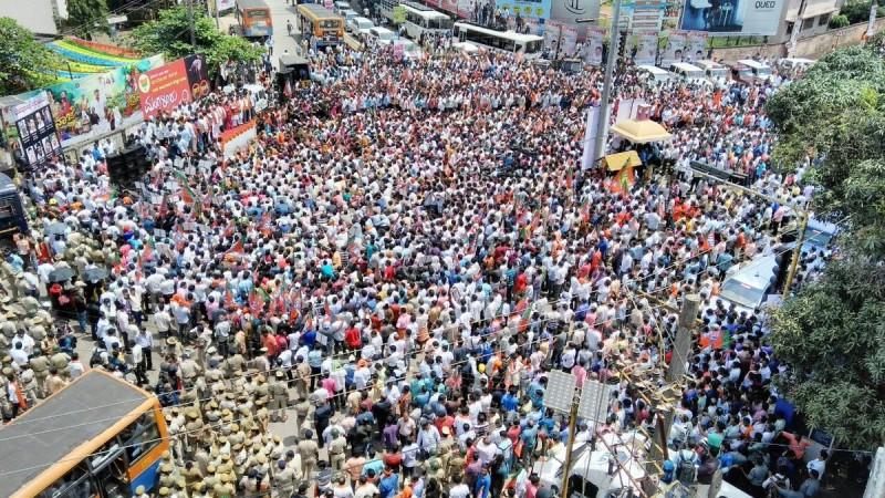 Glimpse of rally in Mangaluru. Mangaluru rally