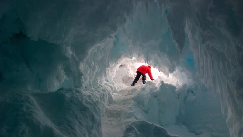 Antarctic ice cave. Antarctic ice cave.