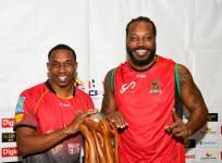 Chris Gayle and Dwayne Bravo