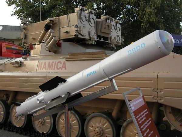 Nag anti-tank guided missile on which the HeliNa is based. nag missile