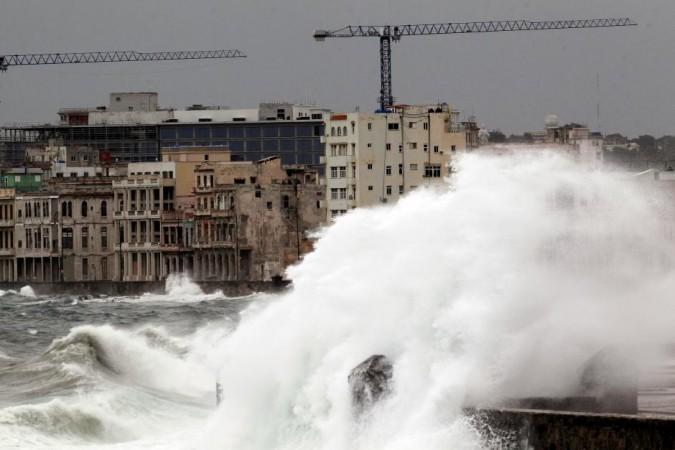 Waves crash against the seafront boulevard El Malecon ahead of the passing of Hurricane Irma, in Havana, Cuba September 9. Hurricane Irma