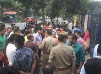 Parents outside Ryan International School