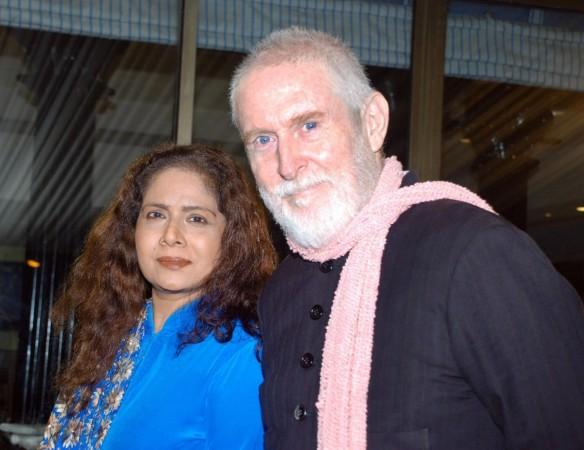 Indian actress Rama Vij (L) and Indian actor Tom Alter (R) pose for the photographers during the launch party for the film 'Honour Killings' in Mumbai on July 5, 2009. Tom Alter