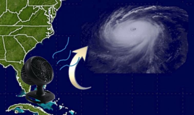 Screenshot of the Facebook event titled ' 'Everybody Points Their Fans At The Hurricane To Blow It Away' Hurricane Irma