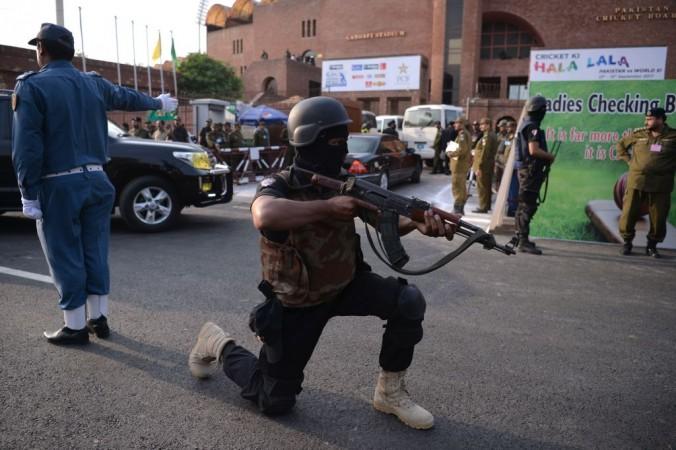 Security has been beefed up outside the Gaddafi Stadium in Lahore Gadaffi Stadium