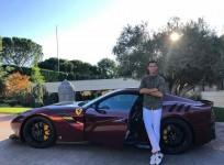Cristiano Ronaldo with his Ferrari F12tdf