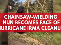 Chainsaw-wielding nun becomes face of Hurricane Irma cleanup