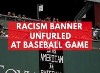 Racism is as American as baseball: Antifa unfurl confusing banner at Red Sox game