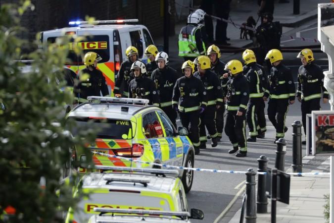 Members of the emergency services work near Parsons Green tube station in London, Britain September 15, 2017 London tube blast