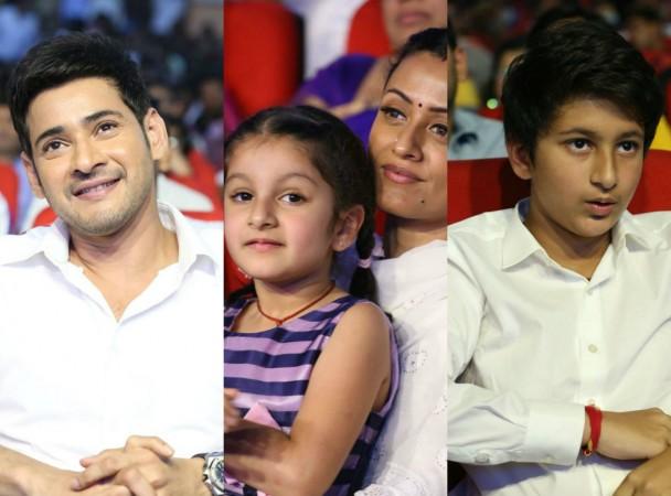 Mahesh Babu's wife and kids at Spyder pre-release event. Mahesh Babu's wife and kids at Spyder pre-release event