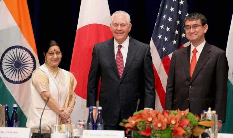 External affairs minister Sushma Swaraj with US secretary of state Rex Tillerson Sushma Swaraj